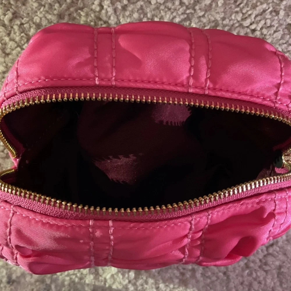 COACH Boxy Cosmetic/Makeup Case - Ruched Nylon - Confetti Pink